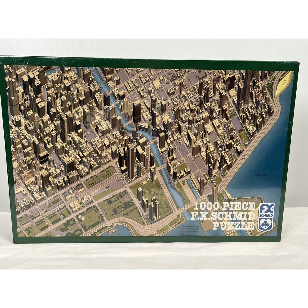 F.X. Schmid Chicago Street Puzzle NIB Vintage 90's 1000 Piece
